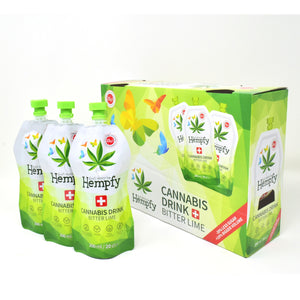 Hempfy Bitter Lime drink, 200 ml, box of 8 pouches